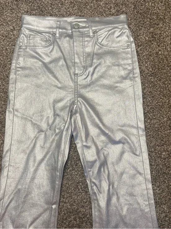 LOFT Metallic Silver Slim Jeans - Picture 4 of 12